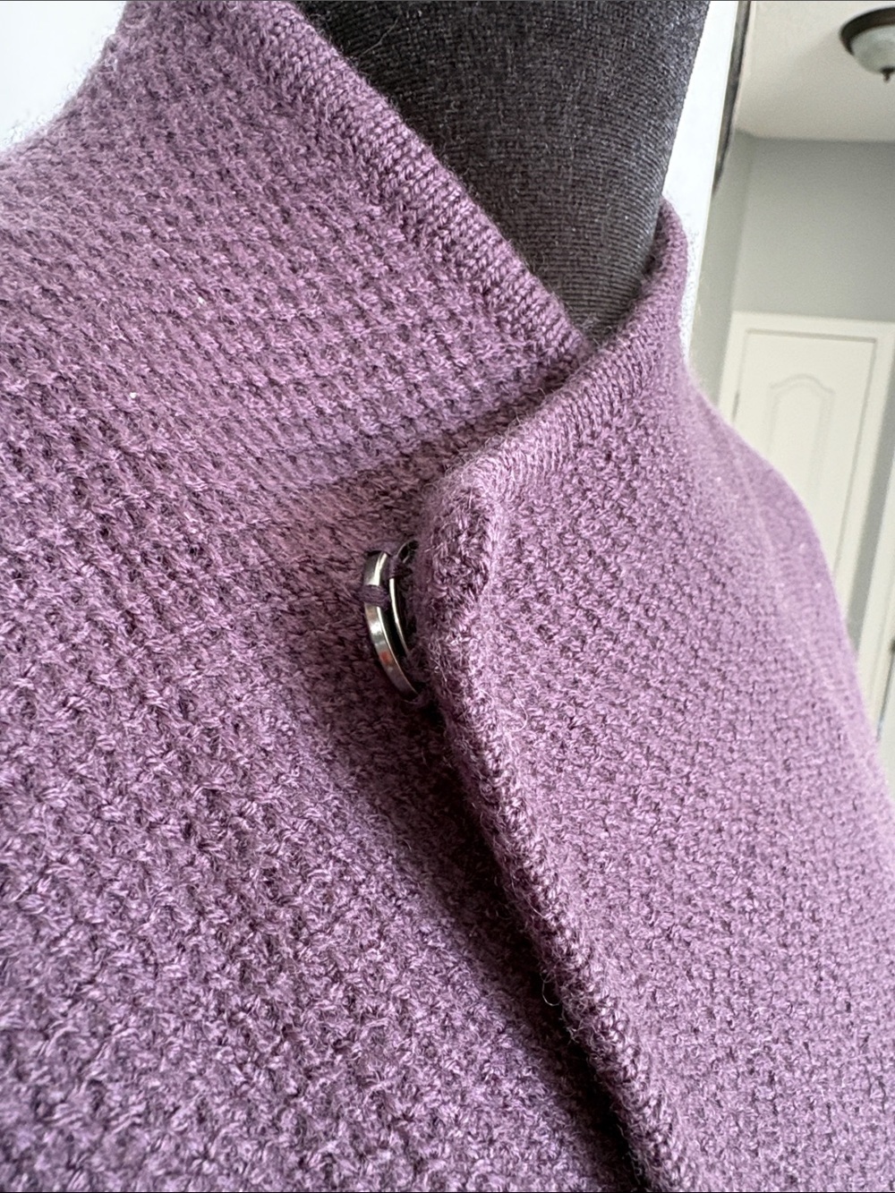 mercer & madison Wool blend Plum Textured Open-Front Cardigan - Picture 3 of 6
